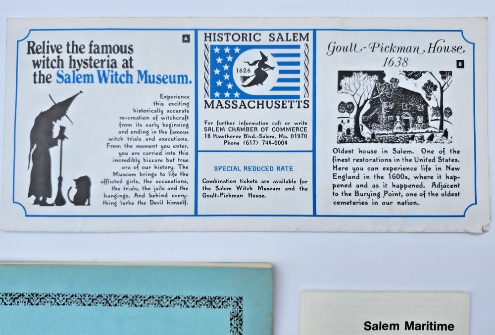 VTG 1976 Salem MA Bicentennial Brochure Ephemera Lot Witch Museum Map Maritime - Picture 4 of 16
